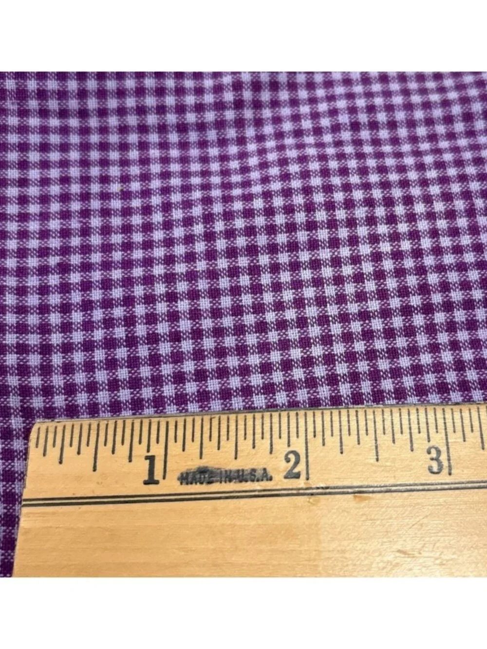 Purple Gingham Cotton Fabric 17x21